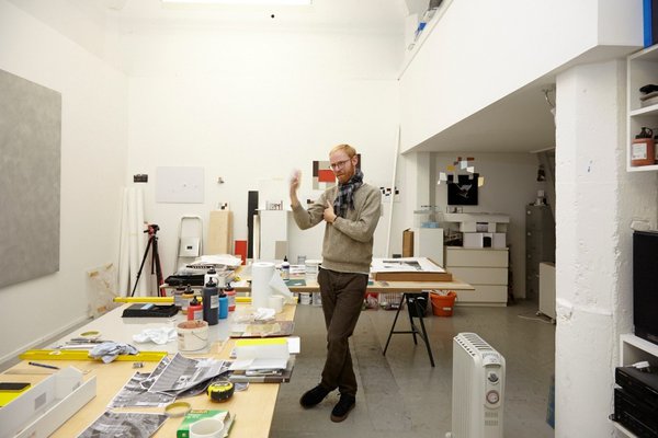 Artist Toby Paterson in a studio